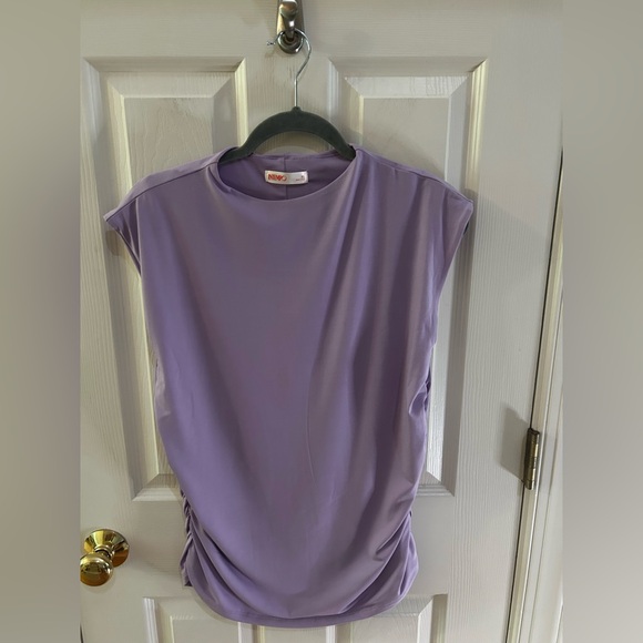 Tops - INTEMPO Lavender Rushed Halter Blouse Short Sleeve